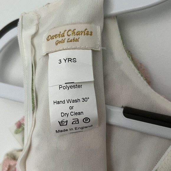 DAVID CHARLES GIRLS EMBROIDERED FLOWER DRESS - Picture 3 of 4